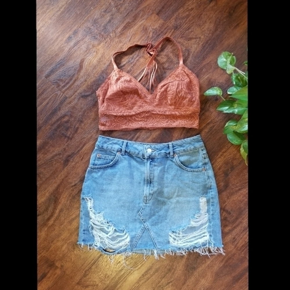 Topshop denim skirt